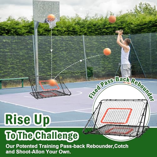BaseGoal Baseball and Softball Rebounder Net,Baseball Rebounder,Volleyball Rebounder,Pitch Back Net,Multi-Sport Training Rebound Screen,with Pitching Target,Easy Adjustable Angles - size: 47x47 IN, style: Black