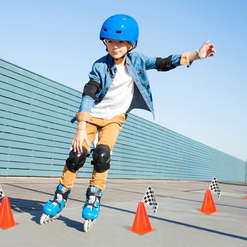 Totority Racing Cones with Hand Waving Flags Set 12 Pcs 10 Inch Traffic Cones for Outdoor Sports Agility Drills and Race Car Party Safety Signals