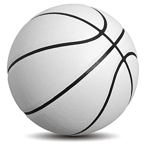 MINDCOLLISION Size 1/3/4/5/6/7/9 No Logo Basketball, Black and White, can be Used for Autographs, Clubs, Training, Event prizes - color: White1, size: No.4