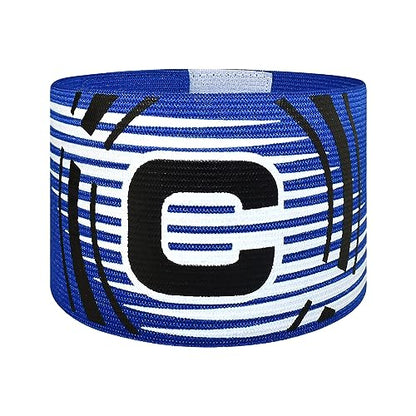 Sports Captain C Arm Band, Unisex Elastic Soccer Captain Armband Adjustable Outdoor Football Player Captain's ArmBands for Youth and Adult - color: Blue