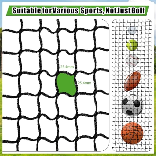 Golf Practice Net, 10Ft/15Ft/20Ft Golf Hitting Nets Heavy Duty Nylon Golf Netting for Garage Backyard - size: 10 x 10 Ft