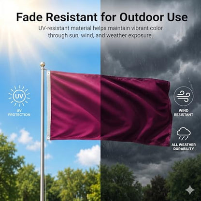 DMSE Solid Magenta Flag, 3x5 Flag, UV Resistant, Fade Resistant Material with Metal Grommets (3ft x 5ft), (Nylon), (Magenta) - color: Magenta, size: Nylon (3 x 5 ft)