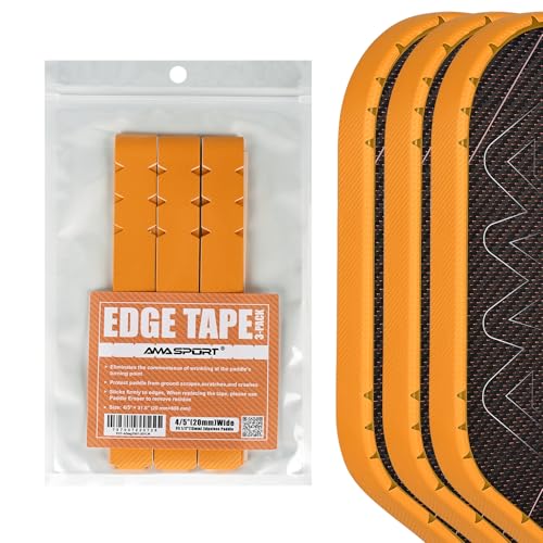 PICKLETECH Pickleball Paddle Protection Tape - Paddle Head Edge Guard - Racket Edge Protection Tape -Fit Perfectly Curved Edge -No Wrinkling - color: Yellow Diagonal Stripe, size: Width 20mm