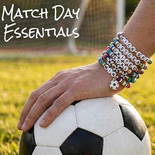 OHOME Soccer Mom Essentials - 6 Pack Soccer Bracelets | Soccer Party Favors - 2026 World Game Cup Merchandise Jewelry Accessories Outfits for Women Men - Soccer Gifts for Fans Players Coaches Team - style: Soccer
