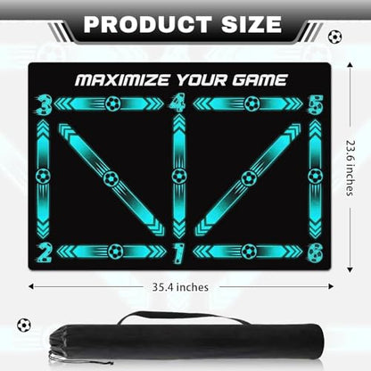 Britimes Soccer Training Mat Football Footstep Training Mat 35 * 24 in - color: Blue-green