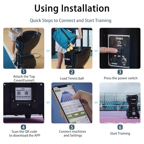 PT-9001 Tennis Ball Machine, Professional Tennis Ball Launcher, 150+ Ball Capacity, 35 Landing Points & Variable Speed,Dual-Control via APP & Remote for Advanced Players(4-6H Runtime)
