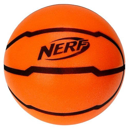 Nerf Quietcourt Silent Foam Basketball - Mini or Official Size Silent Dribbling Foam Basketball - Never Goes Flat - 7" or 29.5" - Orange - size: 7"