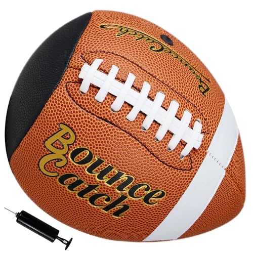 Training Football, Youth Size Fatherless Football PassCatch Solo Enhancing Passing Catching Halfball(with Pump) - style: Black-9#(Ages 14+)