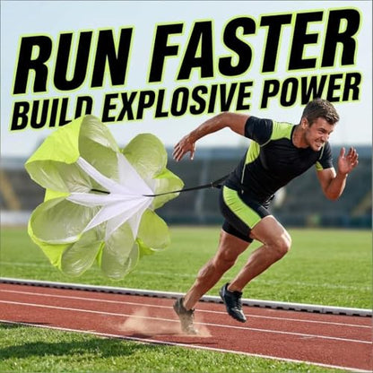 Football Kick Trainer Parachute Resistance with Adjustable Waist Strap for Youth Field, Backyard, Speed and Power Drills - color: Green