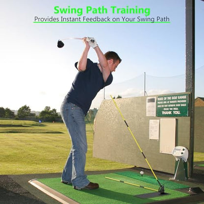 Golf Alignment Sticks - Golf Sticks Alignment Aid Golf Alignment Rods for Aiming, Putting, Full Swing Trainer, Posture Corrector Golf Training aid with Clear Tube Case