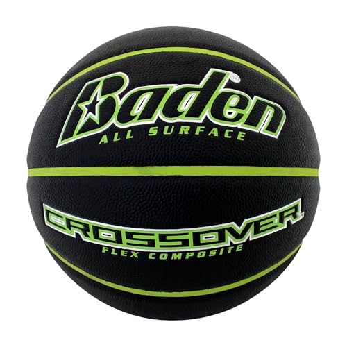 Baden Crossover Composite Indoor/Outdoor Basketball - color: Black/Green, size: 28.5 inch