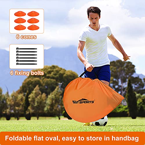 Win SPORTS Foldable Pop Up Soccer Goal Pro 2 Portable Soccer Nets with Carrying Case and Training Cones,Practice in Backyard,School,Kids and Adults,Choose from 2.5', 4' Sizes
