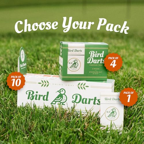 Premium Bamboo Wood Golf Tees, 18/72/180 Units (Packs of 18), 2 ¾ Golf Tees in Cigarette-Style Packaging, Durable, Biodegradable, Golf Tees Wood for Stylish Golfers - size: 180 Units (Pack of 10)