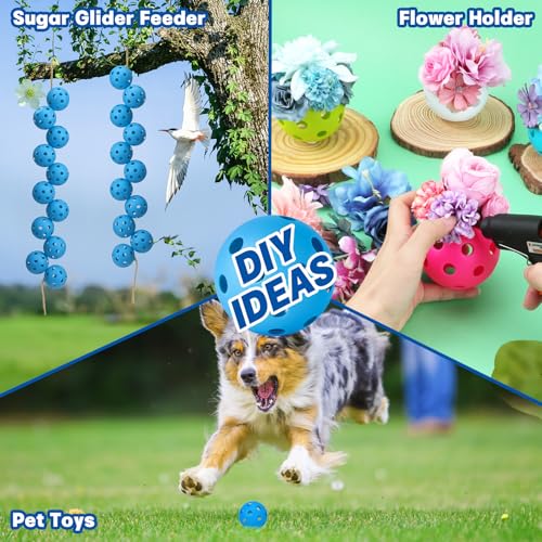 Coopay 14/48 Pack Practice Baseball Softball, Plastic Training Balls Lightweight Hollow Limited Flight Softballs for Hitting, Pitching, Batting Training Indoor Outdoor Use - color: Blue, style: 48 Pack