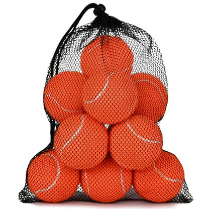 INSUM Bulk Tennis Balls for Beginner – 12 Pack High Elasticity Practice Tennis Balls with Mesh Bag, Suit for Pet Dog Training, Fetching - color: Orange-N