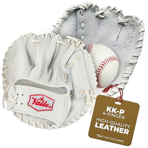 Valle Eagle KK-P 4-Finger Baseball Glove - Infield Flat-Style Training Glove - Durable Leather, Flexible, Sure-Grip - Ideal for Any Age and Player - Perfect for Game Drills - Sure-Grip, Softball