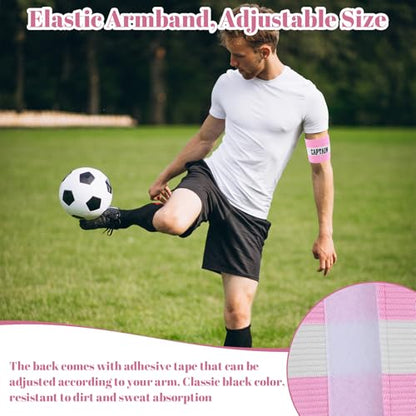 4Pcs Captain Armbands, Captain Arm Bands, Black Adjustable Soccer Captains Armband, Football Rugby Basketball Player Band for Adult Youth Soccer Volleyball Team - color: Pink