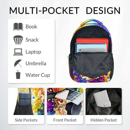 Hockey School Backpack for Boys, 17 Inch Kids Bookbag with Ice Hockey Print Lightweight Sports Schoolbag for Elementary Middle School - color: Black