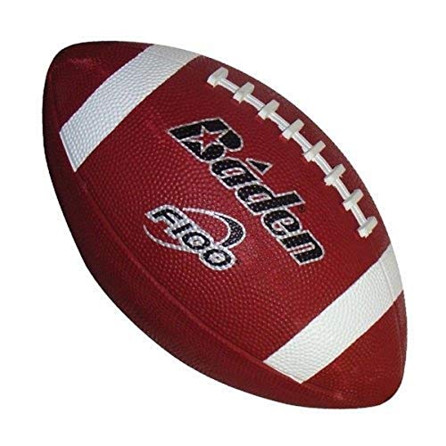 Baden QB Rubber Football | Molded Rubber Cover and Laces Holds up to Tough Conditions | Ideal for Backyard Play, Camps & Leagues | Brown | Pee-Wee, Junior, Youth, Official Sizes - size: Junior Size 6, style: Single Ball