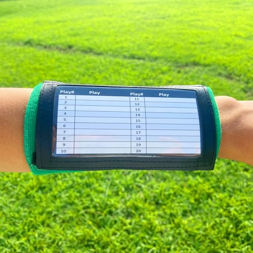 Football Play Wristbands, Triple Window Youth QB Wristband Playbook, Quarterback Wrist Bands for Plays, Softball Wristbands for Signs