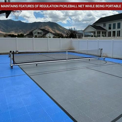Dominator PRO Portable Pickleball Net - Heavy Duty USAPA Compliant Portable Regulation Pickleball Net - Indoor/Outdoor Aluminum Rust Proof Frame w/Adjustable Net Tension & Locking Wheels - style: Silver