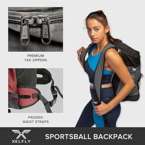 Xelfly Basketball Backpack with Ball Compartment