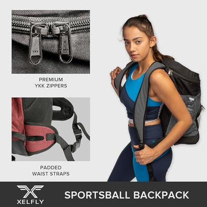 Xelfly Basketball Backpack with Ball Compartment