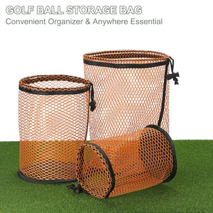 Golf Ball Storage Bag Nylon Mesh Golf Pouch with Adjustable Drawstring Closure for Sports Supplies Tennis