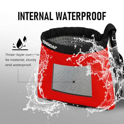 Golf Club and Golf Ball Cleaning Bag - Cleans Club Grooves, Waterproof Clean Face Tech, Detachable Clip, Machine Washable, Stay-Dry Exterior,Gift for Men (1, RED) - color: Red