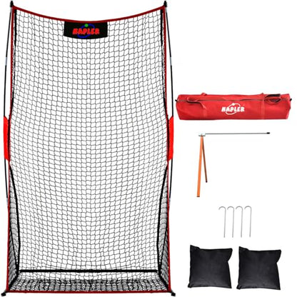 Kapler Football Kicking Net for Field Goals - 4x7FT Portable Football Net with Holder Tee - Sideline Practice for Backyard Skill Improvement