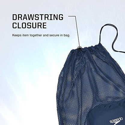 Speedo Drawstring Ventilator Mesh Equipment Bag - color: Blue Grotto