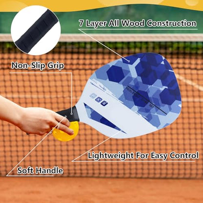Outdoor Portable Volleyball and Badminton Net Combo Set, Official Size 5 Volleyballs Pickleball and Badminton Set for Backyard Games (Blue+Green)