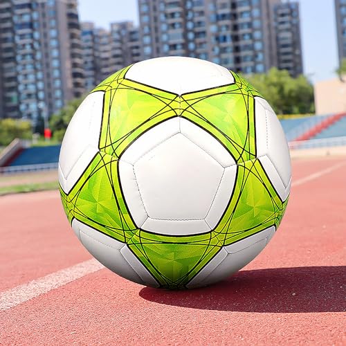 Soccer Ball Size 3,4,5 Soft PU for Practice Training Gift Boys Girls Kid Come with Pump and Needle - color: Pink, style: Size 5
