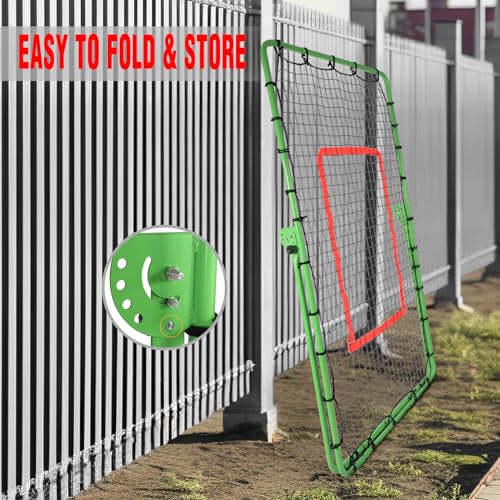 Baseball Rebounder Net,6x4FT Adjustable Pitch Back Baseball Rebounder for Softball Lacrosse, Pitching Throwing Catching Trainer Gifts