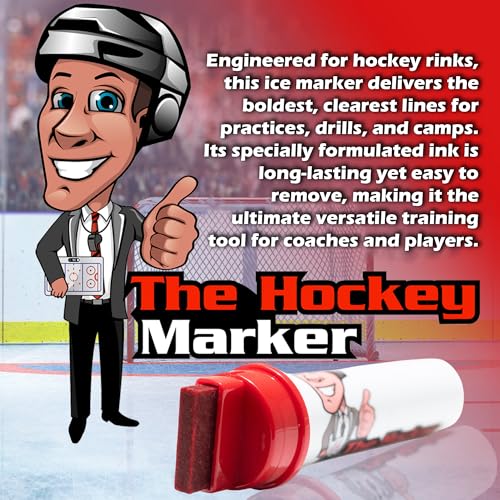 The Hockey Marker Ice Marker for Hockey Rink and Training - Line Marker for Center and Skill Lines, Designed for Ice Practice and Training Drills, Used by Coaches and Goalies - Red