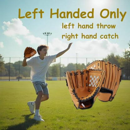 Urby Left Handed Baseball Glove, Left Handed T Ball Glove for Lefty, Left Hand Throw Only. T-Ball & Youth Baseball Gloves. - color: Brown, size: 11.5in Age 7-11