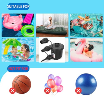 Electric Air Pump for Inflatables Air Mattress Pumps Air Bed Pool Air Pump for Inflatables AC/DC Air Inflator Deflator Float Pumps