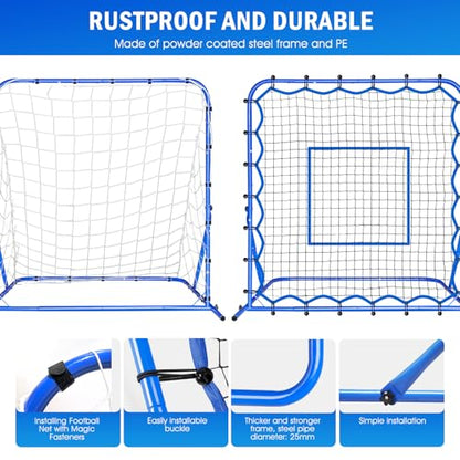 4x4FT Dual-mode Soccer Goal & Rebounder Net,Premium Durability for Intense Shooting Training,Quick-Switch Angle Soccer Training for Control,Passing Practice,Easy Setup Soccer Gifts for Kids Teen Adult