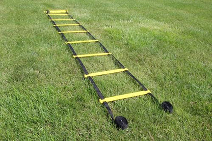 Sportime Agility Ladder Single Wide Rungs, 29-1/2 Feet x 16-1/2 Inches, Yellow/Black