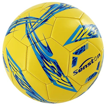 Senston Soccer Ball Size 5 with Pump and Needle, 3-Layer Construction (Butyl Bladder + Nylon Winding + PVC Cover), Stable Flight, Durable & Easy to Clean, Suitable for Teens & Adults