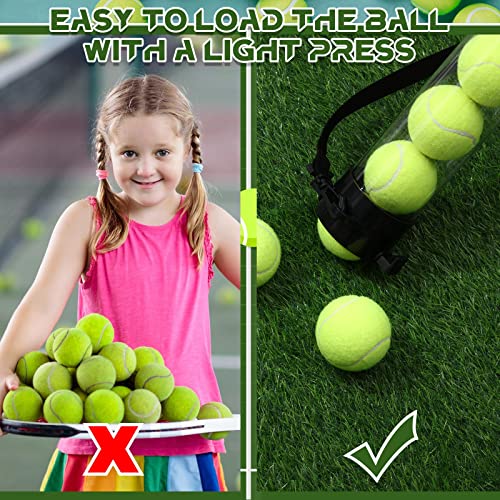 Lenwen 2 Pack Tennis Ball Tube Pickup, Fits 15 Tennis Ball with Shoulder Strap, Lightweight Collector Holder Picker Grabber Retriever Tube Carrier for Players, Coaches & Instructors - color: Clear