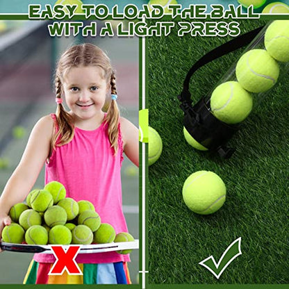 Lenwen 2 Pack Tennis Ball Tube Pickup, Fits 15 Tennis Ball with Shoulder Strap, Lightweight Collector Holder Picker Grabber Retriever Tube Carrier for Players, Coaches & Instructors - color: Clear