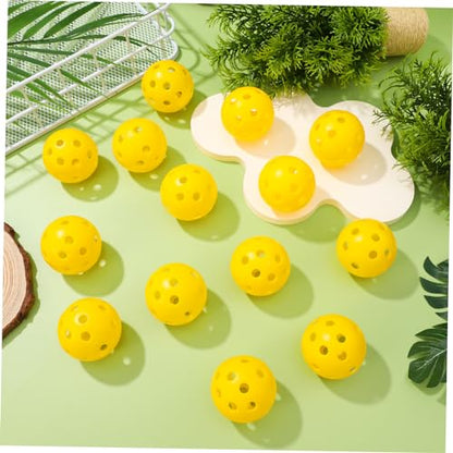 Garneck 24pcs Golf Practice Ball Practice Golf Color Ball Indoor Bulk Airflow Hollow Beginner Use Putting Trainer Training Plastic Yellow