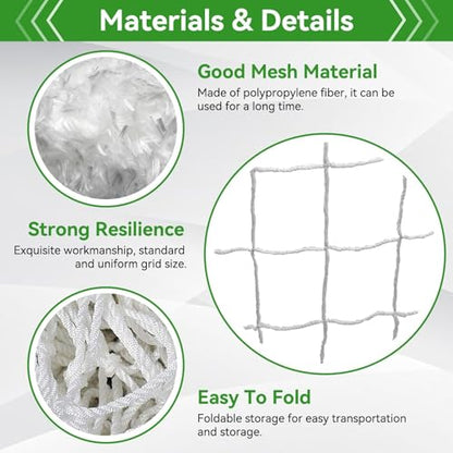 Soccer Net 8x6, Soccer Net for Replacement Football Goal Netting High Impact Sports Practice Barrier for Adults and Youth Football Practice, 8 X 6 Ft