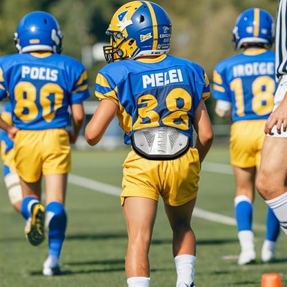 Football Back Plate, Lower Backplate with Hard Shell, High Impact Padding and Durable Adjustable Straps for Youth and Adults - color: Silver, size: Youth