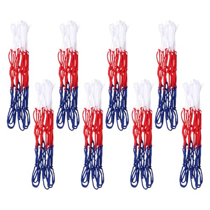 GSHLLO 8 Pcs Small Basketball Nets Heavy Duty Basketball Hoop Nets Nylon Basketball Net Replacement Basketball Standard Thick Nets for Kids Fits 8 Loop Rims
