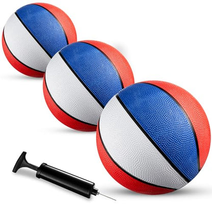 Bedwina Rubber Mini Basketball Balls for Kids 7 Inch, Size 3 Pack of 3 - Pool Basketball for Mini Hoop Outdoor & Indoor - style: 3-pcs