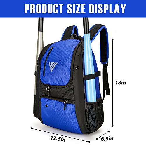 DAREKUKU Youth Baseball Backpack, Softball Bag for Boys & Girls, Breathable T-Ball & Baseball Equipment & Gear