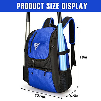 DAREKUKU Youth Baseball Backpack, Softball Bag for Boys & Girls, Breathable T-Ball & Baseball Equipment & Gear