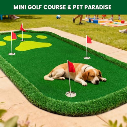 Golf Putting Green Indoor Outdoor Putting matt Professional Training Mat Practice Putting Mat with 3 Flags 1 Movable Cup 2 Slope Pad 5x10ft - style: Indoor Putting Green